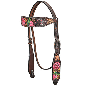 HILASON Western Horse Headstall Breast Collar Leather Brown